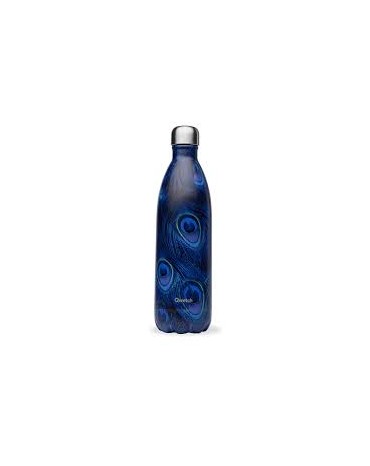 QWETCH-Bouteille Nomade Isotherme 1L Paon Bleu