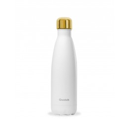 QWETCH - Bouteille Nomade Isotherme Mat Blanc "Gold" 500ml
