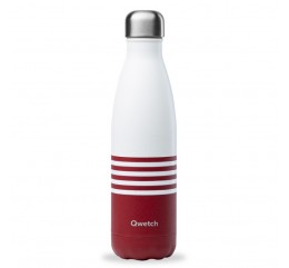 QWETCH - Bouteille Nomade Isotherme Marinière Rouge 500ml
