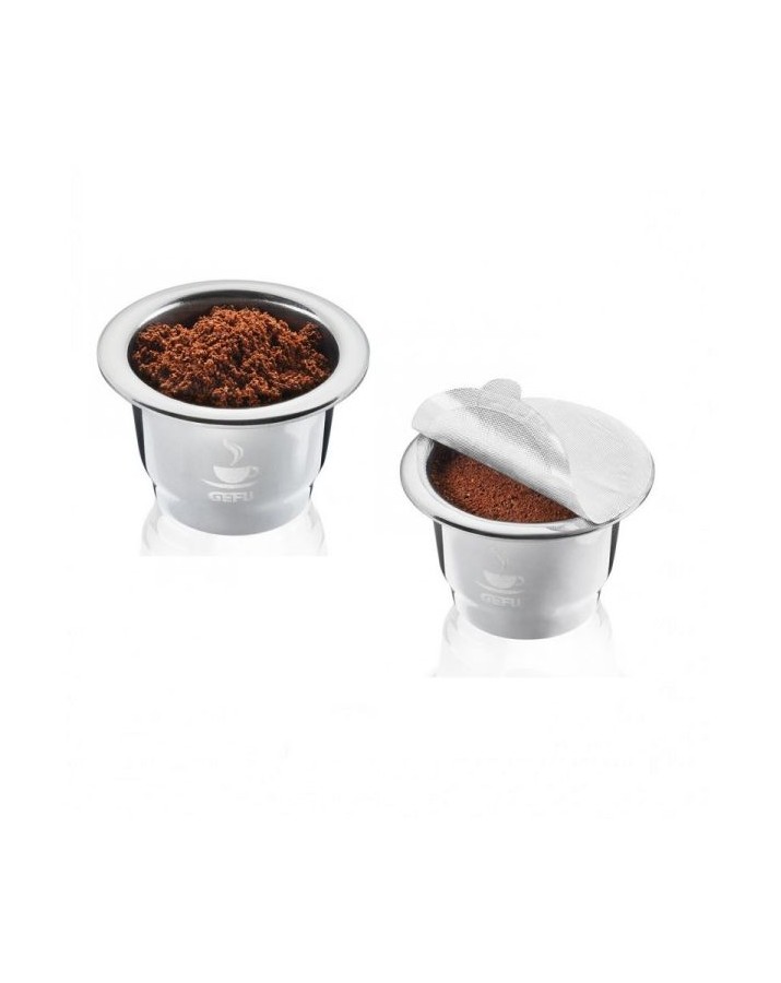 Set pour capsule de café : 2 capsules en inox, 80 autocollants